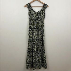 Band of Gypsies Floral Vneck Maxi Dress Sleeveless Polyester Womens XS